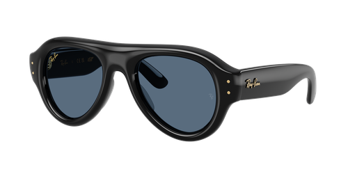 Ray-Ban Unisex Sunglass Aviator Puffer - Frame color: Black, Lens color: Ultra Black