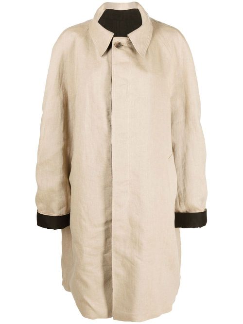 Reversible linen coat - Black