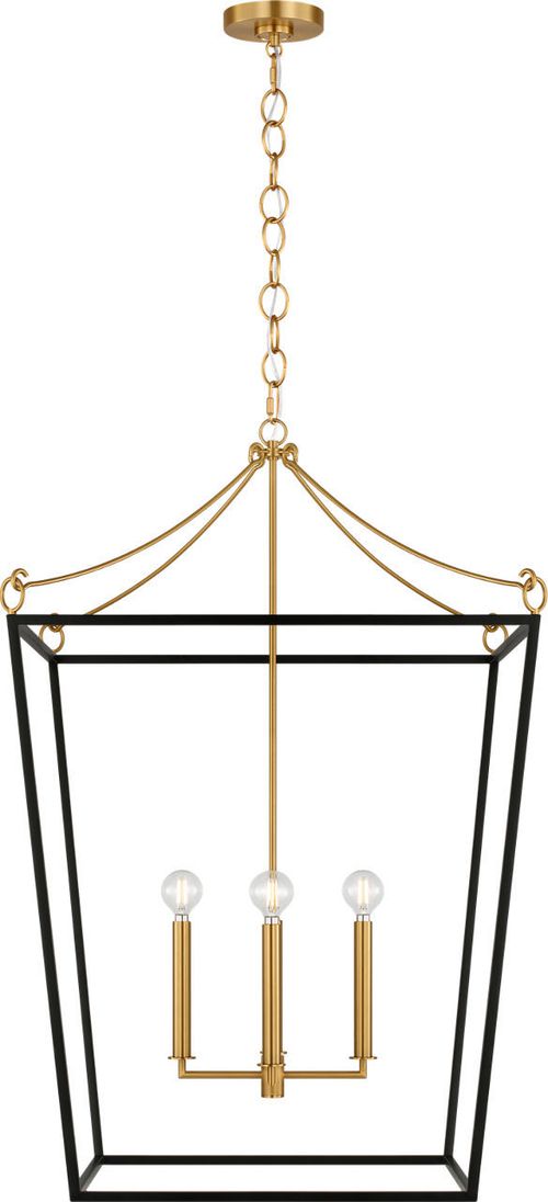 Midnight Black Burnished Brass Lantern from the Carlyle Collection