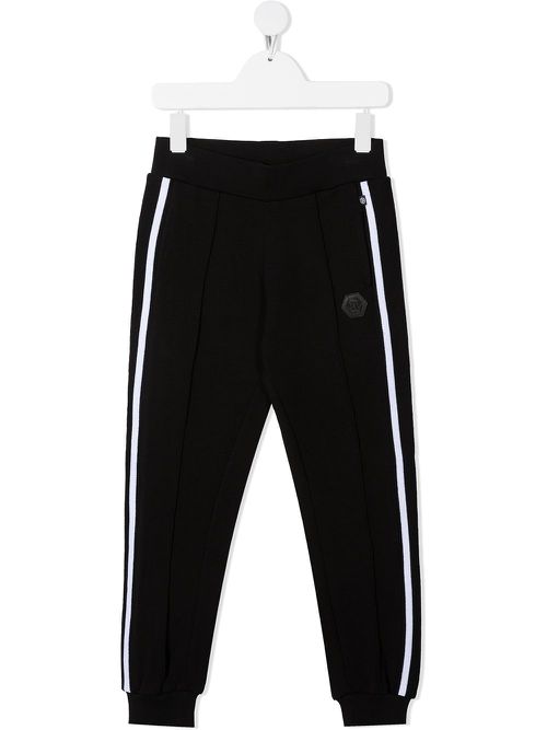 Stripe-side track pants - Black
