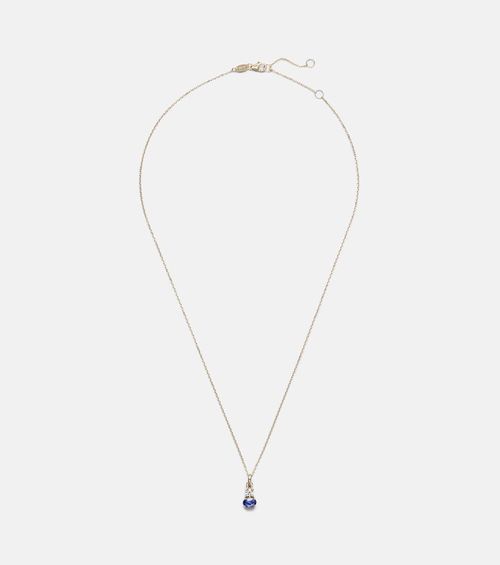 Full Volume 14kt gold (585/1000) necklace with sapphire and diamond
