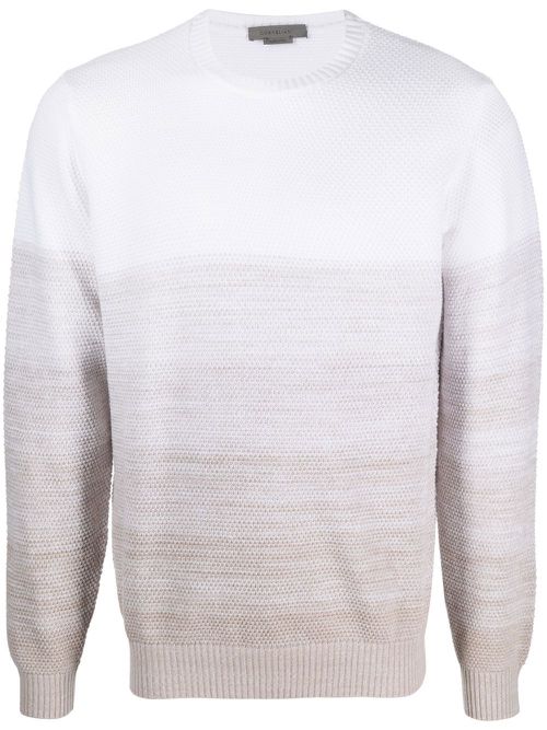 Gradient-effect knitted jumper - White