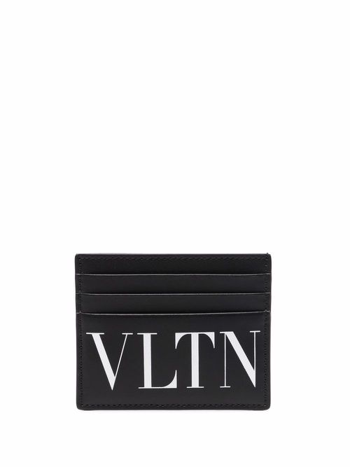 VLTN logo-print cardholder - Black