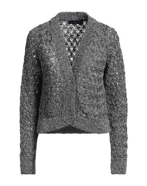 Woman Cardigan Slate blue Size 4 Linen, Cotton, Mohair wool, Synthetic fibers, Metallic fiber