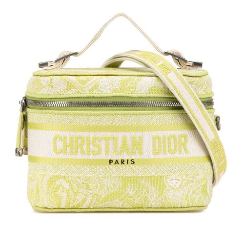 Christian Dior Green Jacquard Handbag Shoulder Bag Vanity Bag Pre-Owned