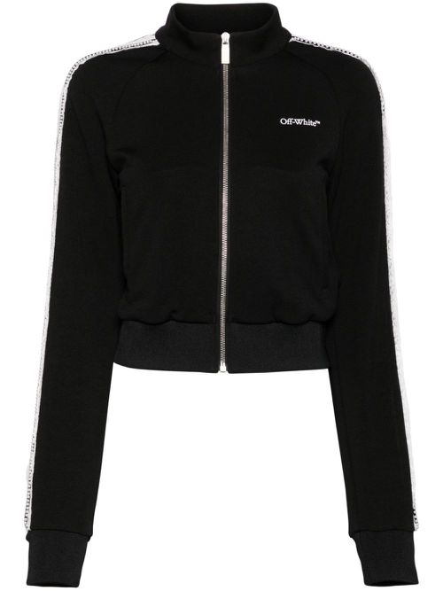 Lace logo-print track jacket - Black
