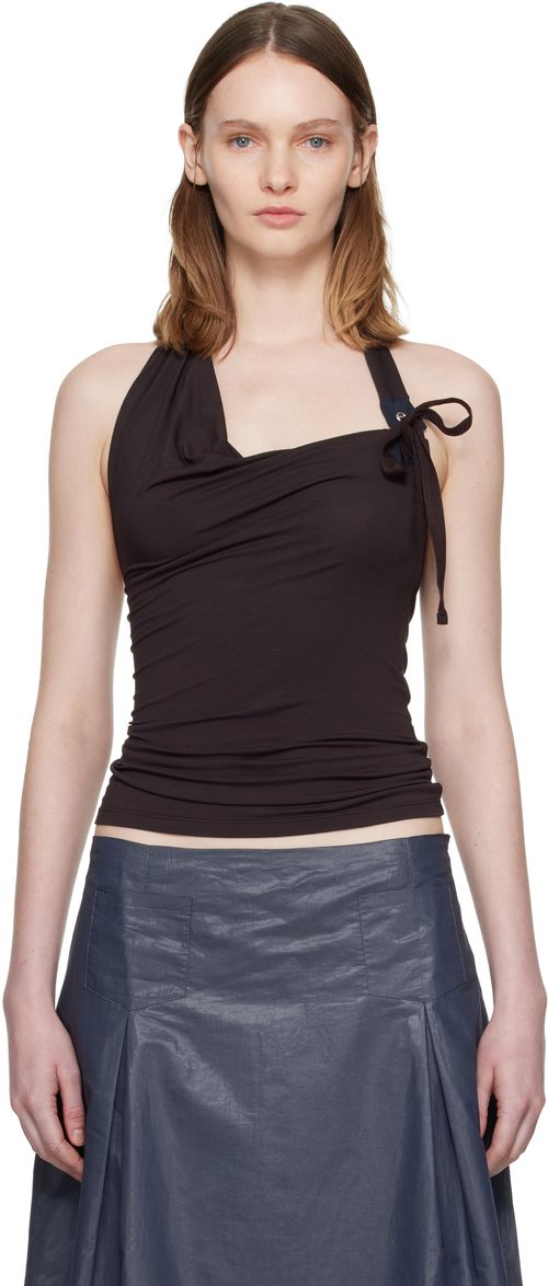 Brown Simulet Tank Top