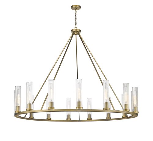 Beau 15-Light Chandelier In Rubbed Bra