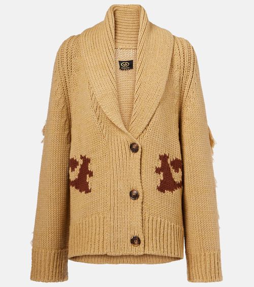 Nora intarsia wool-blend cardigan