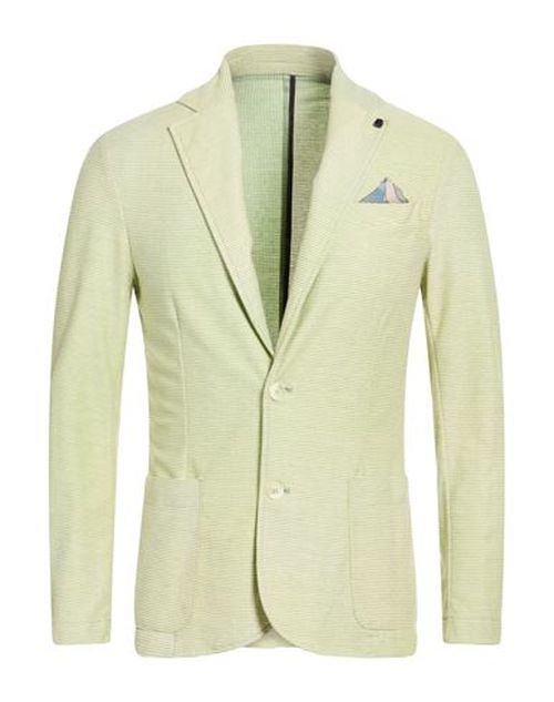 Man Blazer Light green Size 40 Cotton, Polyester, Elastane