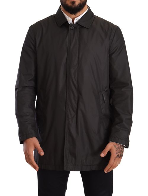 Polyester Trench Coat — Black