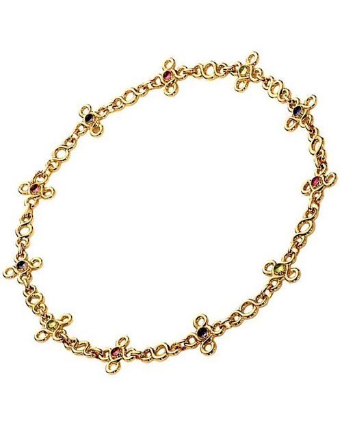 18K Gemstone Choker Necklace (Authentic Pre-Owned)