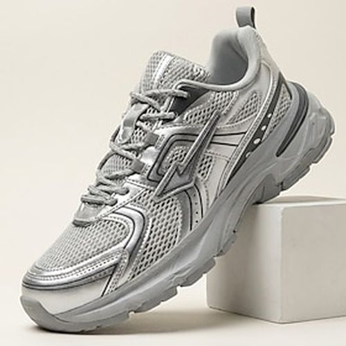 Lightinthebox Tênis esportivo masculino cinza, leve, respirável, com cadarço, para corrida e caminhada, com amortecimento, ideal para jogging, treino na academia, viagens e
