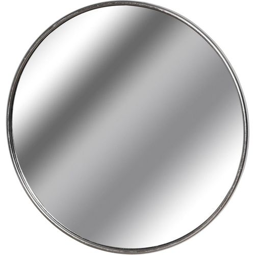 Silver Foil Large Circular Metal Wall Mirror