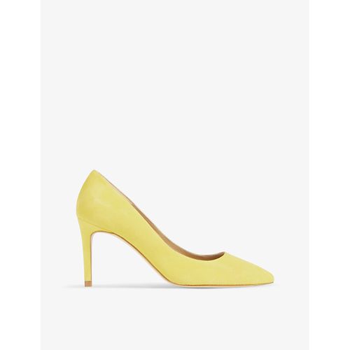 Womens Yel-yellow Floret Heeled Suede Court Shoes