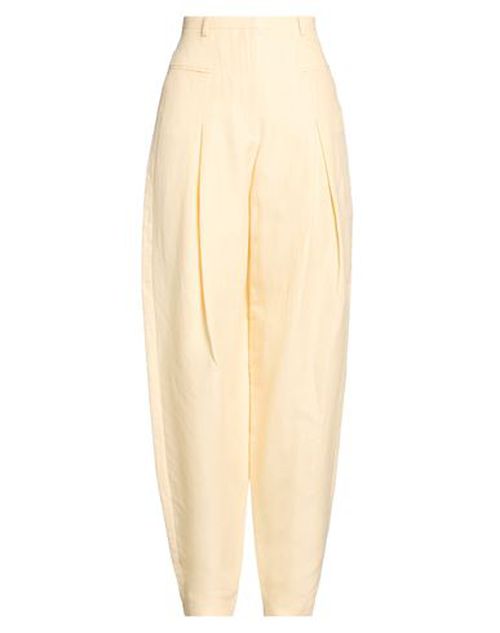 Woman Pants Pastel yellow Size 4 Linen, Cotton