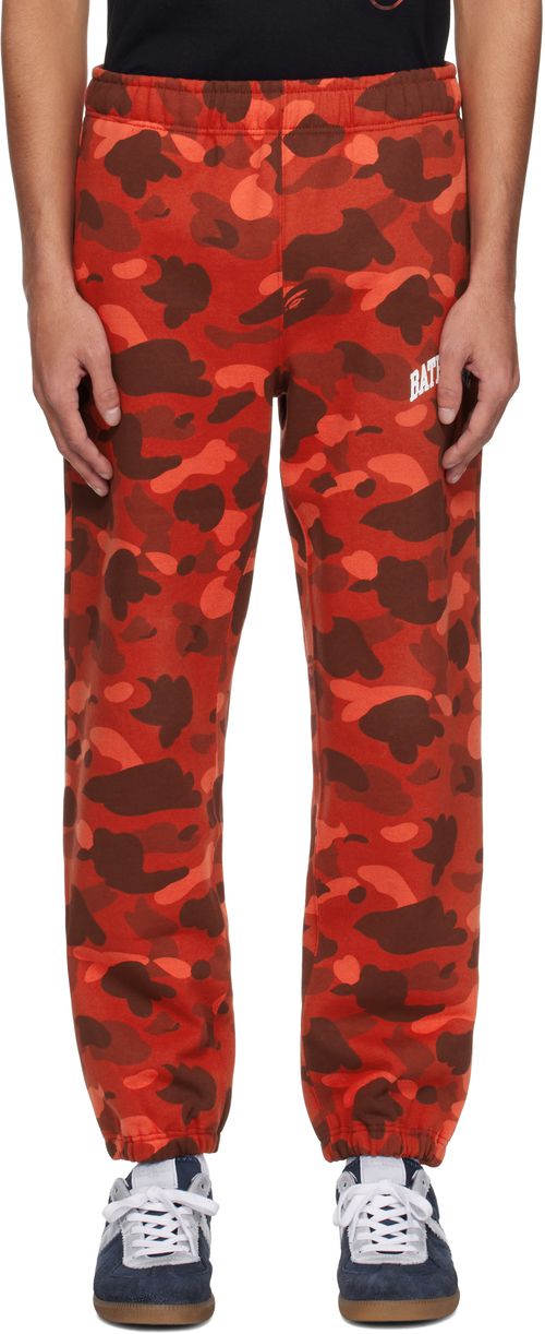 BAPE Red Color Camo Sweatpants