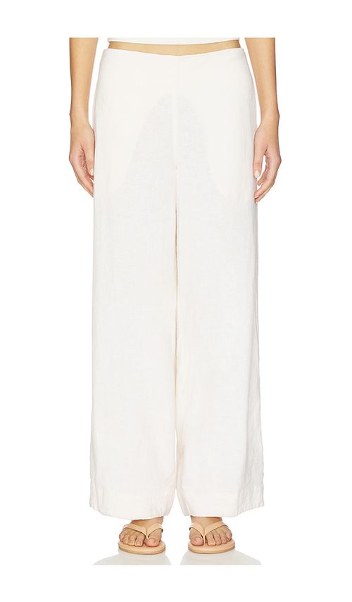 Free People Demi Cotton Linen Pant in Ivory. L. Also in M