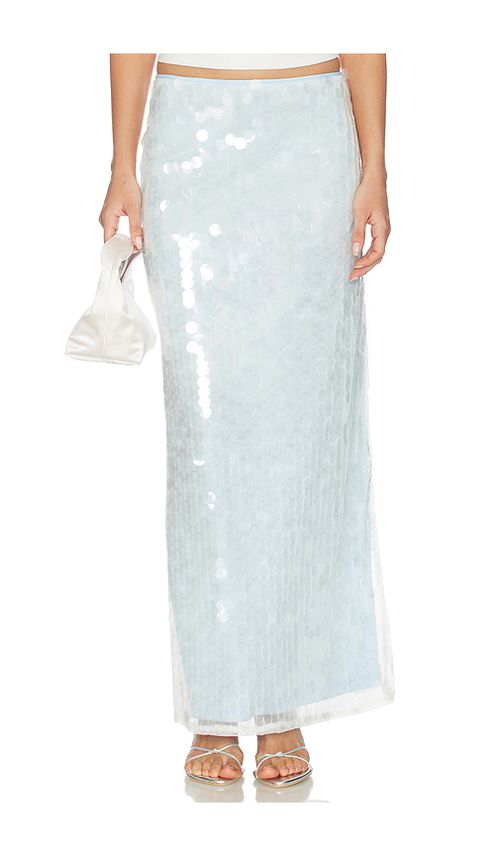 Superdown Bryony Maxi Skirt in Blue. XXS. Also in L, M