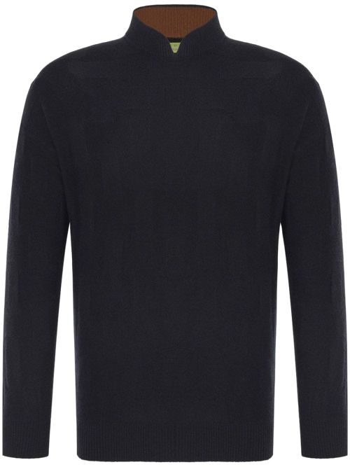 Silver Ingot jacquard jumper - Black