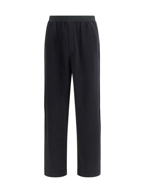 Cotton Elastic-Waist Sweatpants — Black