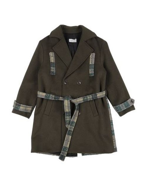 Mood_one Kid Girl Coat Military green Size 12 Wool, Polyester