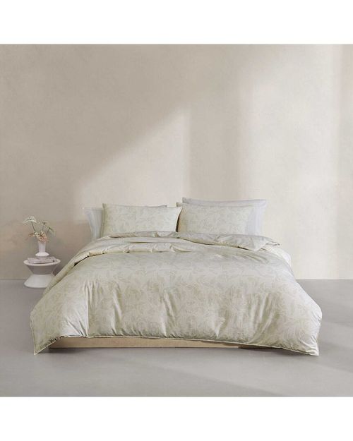Yellow Leaves Cotton Percale Duvet Set