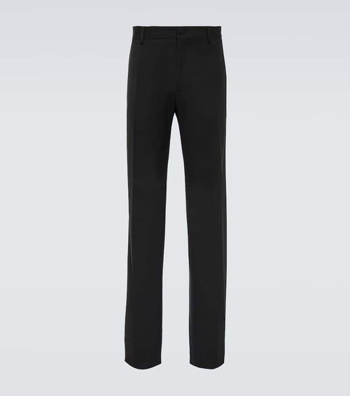 Wool-blend straight pants