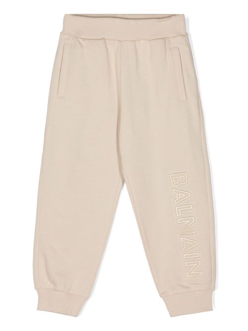 Logo-embossed track pants - Neutrals