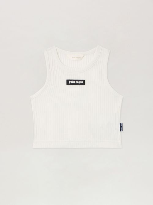 Logo Rib Tank Top Kids  Off White