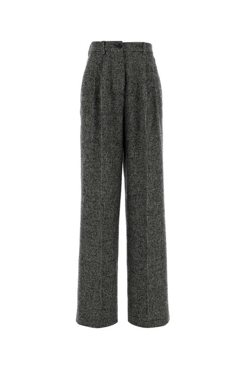 Wool-Blend Tweed Trousers — Gray