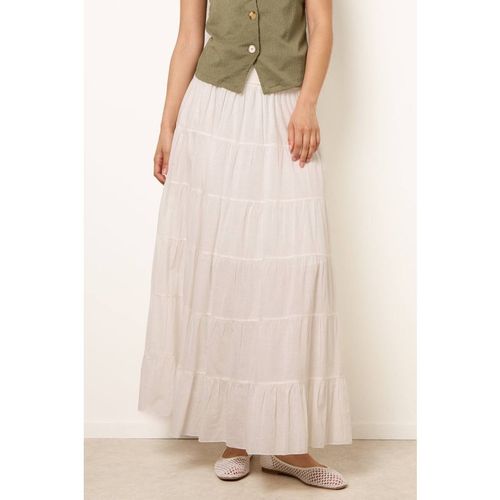 Blue Vanilla Ivory Jersey Band Tiered Skirt