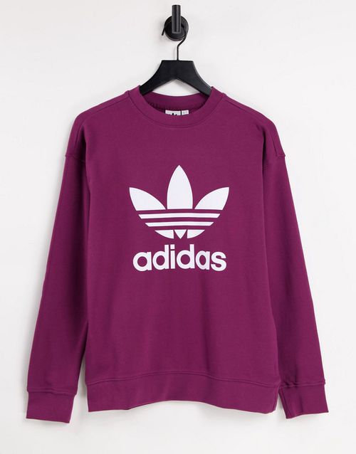 Adicolor large logo sweatshirt in crimson-Pink