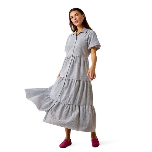 Women's Dovestone Dress in Navy White Stripe, Size Large, by