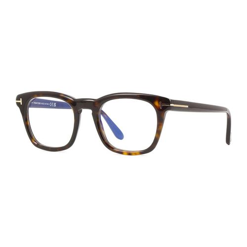 Eyeglasses Square Full Rim, Dark Havana Frame And Clear Blue Light Block Lens Ft5870-B052