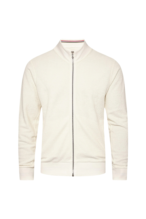 Mix Texture Cotton Sweatshirt — White