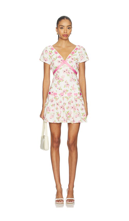Frankies Bikinis Belladonna Poplin Mini Dress in White. M. Also in L, S