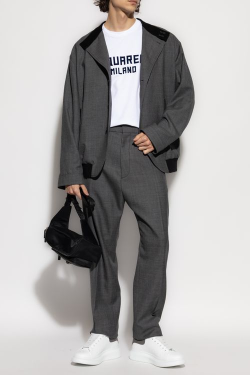 Dsquared2 Wool Trousers, Men's, Grey
