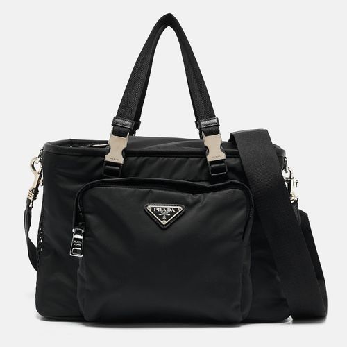Black Re-Nylon And Leather Pet Bag