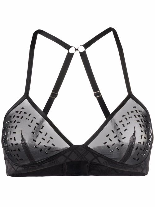 Gilda tulle triangle bra - Black