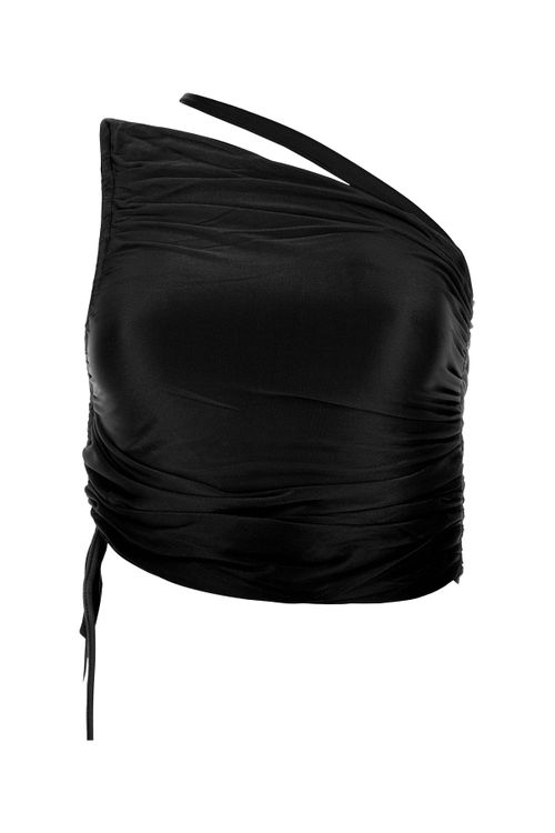 Asymmetric Draped Sweater — Black