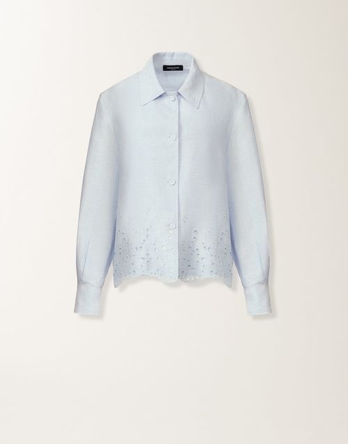 Sky blue linen canvas jacket