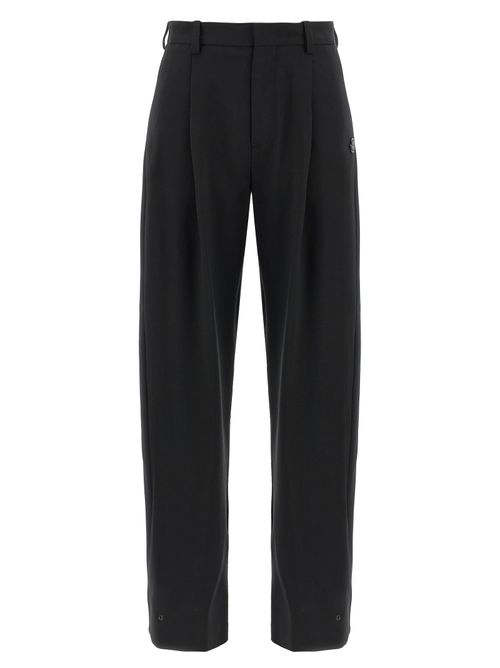 Virgin Wool Blend Trousers — Black