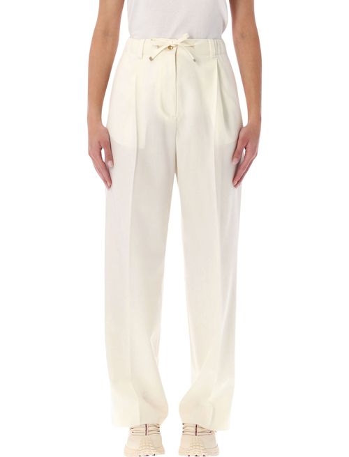 Refined Wool Trousers with Drawstring Waist