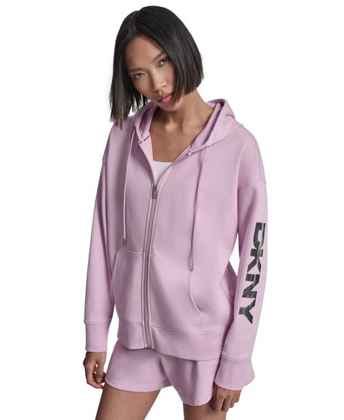 Women's Regular-Fit Full Zip Hoodie - Pink Lavender/silver