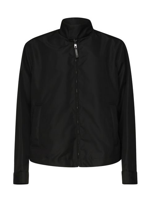 Canvas Bomber Jacket With Logo