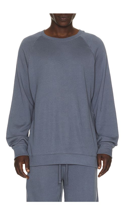 Barefoot Dreams French Terry Sweatshirt in Blue. L. Also in S, M, XL/1X