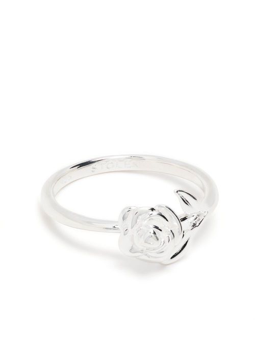 Stem Rose sterling-silver ring