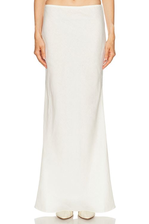 Cult Gaia Chantel Linen Skirt in Off White - Ivory. L also in XS