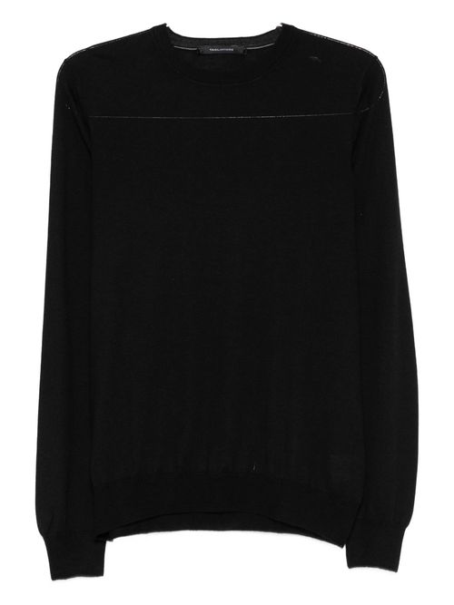 Long Sleeve Wool-Silk Blend Sweater